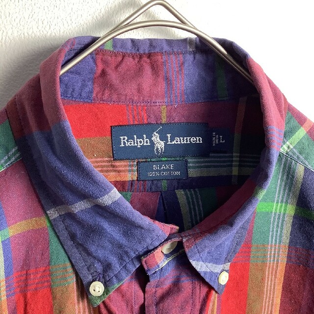 Ralph Lauren(ラルフローレン)のRALPH LAUREN　半袖シャツ　マルチカラー　刺繍ロゴ　ヴィンテージ メンズのトップス(シャツ)の商品写真