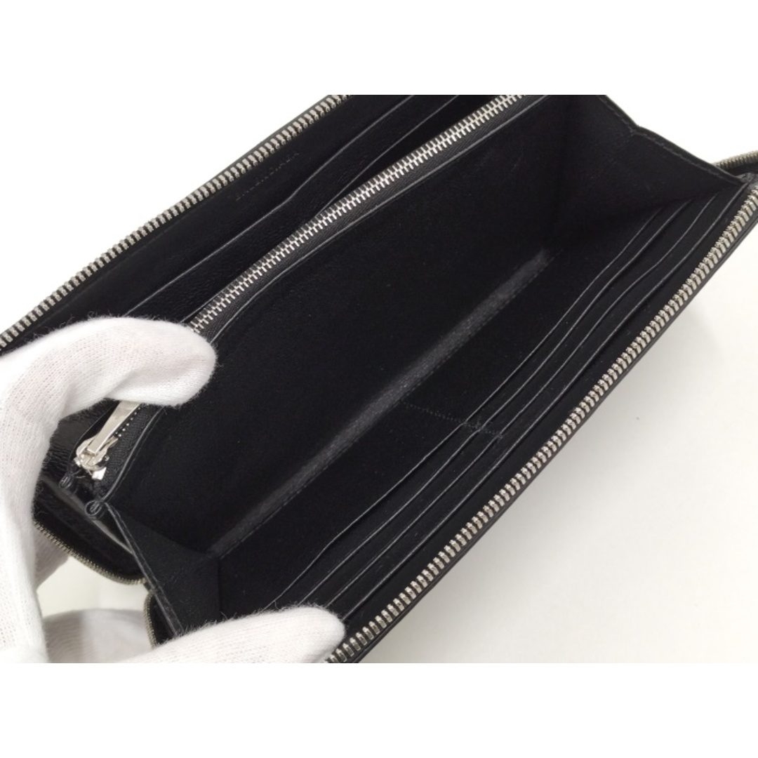 BALENCIAGA ロゴマーク入り ラウンドファスナー 長財布 レザー