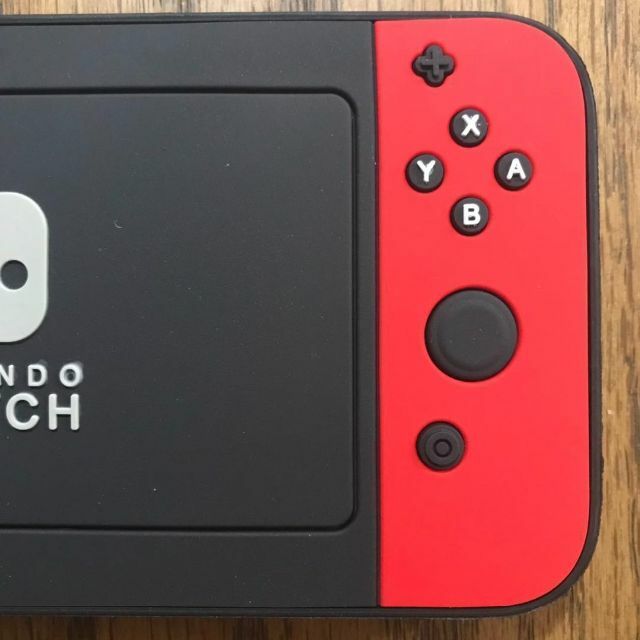 ★iPhone14用★ Nintendo Switch風 カバー レッド×ブルー