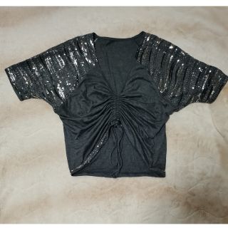 ジーユー(GU)のレディース　トップス　カットソー　春夏　300円 古着　ヴィンテージ　グレー(Tシャツ(半袖/袖なし))