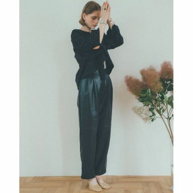 新品】CLANE クラネ フェイクレザー パンツ ブラック サイズ1-