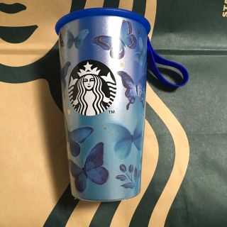 Starbucks - ストラップカップシェイプステンレスボトルブルー