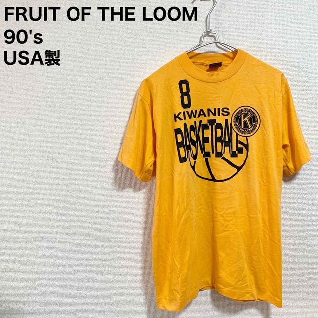 FRUIT OF THE LOOM(フルーツオブザルーム)の90s USA製 Kiwanis Tシャツ メンズM 黄色 BESTタグ 黒タグ メンズのトップス(Tシャツ/カットソー(半袖/袖なし))の商品写真