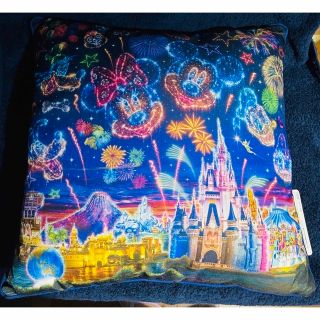 ディズニー(Disney)のディズニーランド　シー　花火　夜空　クッション(キャラクターグッズ)