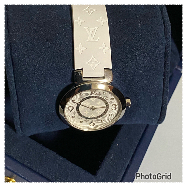 LOUIS VUITTON(ルイヴィトン)の【正規品・美品】ルイヴィトン　タンブール　時計　レディース　Sサイズ　ラバー レディースのファッション小物(腕時計)の商品写真