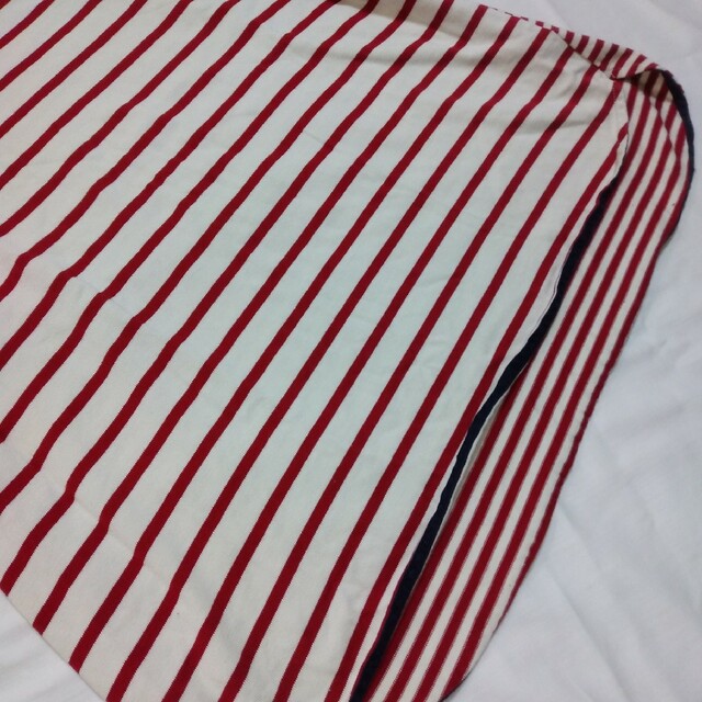 23区(ニジュウサンク)の23区 レディース バスクシャツ ボーダー カットソー 赤 × 白 大きいサイズ レディースのトップス(カットソー(長袖/七分))の商品写真