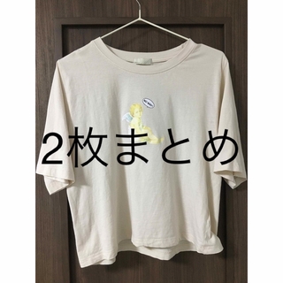 ジーユー(GU)のショート丈　tシャツ　エンジェル　ビンテージ　GU(Tシャツ(半袖/袖なし))