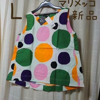 マリメッコ(marimekko)のユニクロ　マリメッコ　ノースリーブブラウス　L タグ付き新品(シャツ/ブラウス(半袖/袖なし))