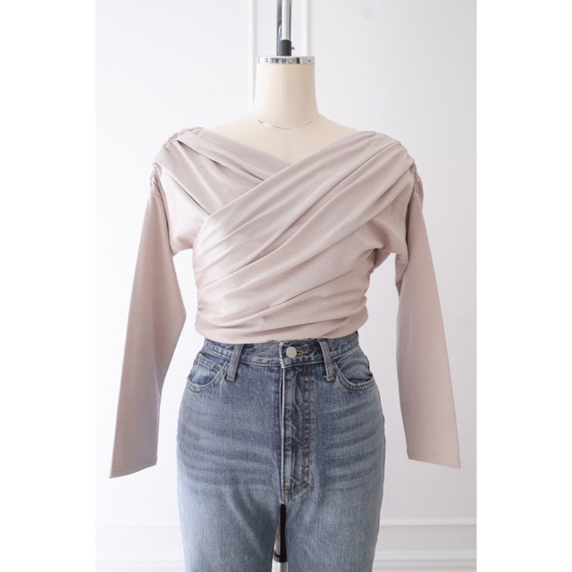 asymmetric cotton-blend jersey top