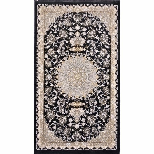 144万ノット!立体柄 ! 本場イラン産 絨毯!70×120cm-22001