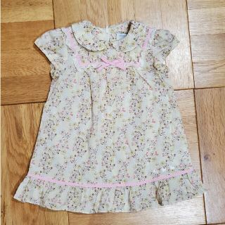 ポンポネット(pom ponette)のポンポネット　花柄おでかけ半袖ワンピース　80サイズ(ワンピース)