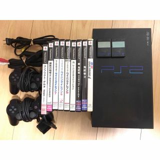 プレイステーション2(PlayStation2)のPlayStation2 PS2 本体 ソフト9本DVD一枚コントローラー2個(家庭用ゲーム機本体)