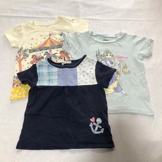 ニシマツヤ(西松屋)の女の子　90 95 保育園　3点セット　(Tシャツ/カットソー)