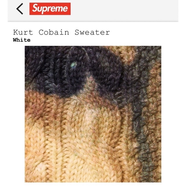 2023 Supreme Kurt Cobain Sweater White M