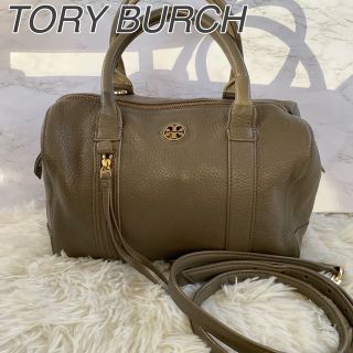 トリーバーチ(Tory Burch)の美品★ トリーバーチ　2way   ミニバック　シボ革　ショルダー　グレー(ショルダーバッグ)