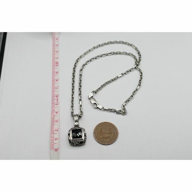 美品 アクアフォーティス シルバー ネックレス オニキス ペンダント