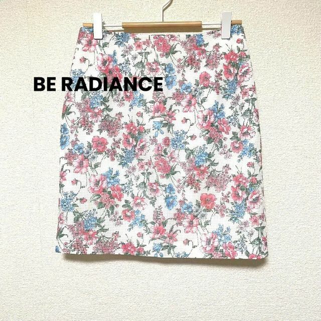 BE RADIANCE(ビーラディエンス)の3036 BE RADIANCE 花柄スカート ワッフル 日本製 ミニスカート レディースのスカート(ミニスカート)の商品写真