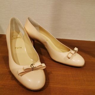 クリスチャンルブタン(Christian Louboutin)のクリスチャンルブタン パンプス　ローヒール　リボン　日本限定　マルシア　ノド　靴(ハイヒール/パンプス)