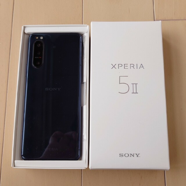 Xperia(エクスペリア)の良品　SONY Xperia 5 II XQ-AS42 ブルー 国内版 SIMフ スマホ/家電/カメラのスマートフォン/携帯電話(スマートフォン本体)の商品写真