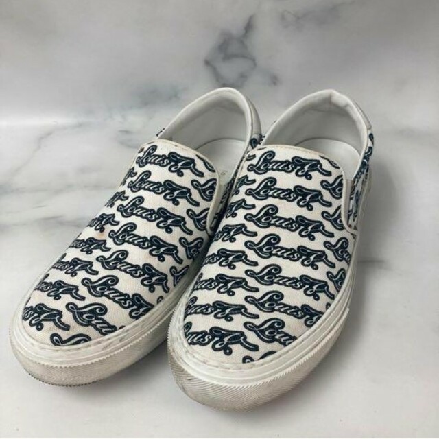 最終価格 LV ルイヴィトン スリッポン スニーカー ロゴ 25.5 12100円