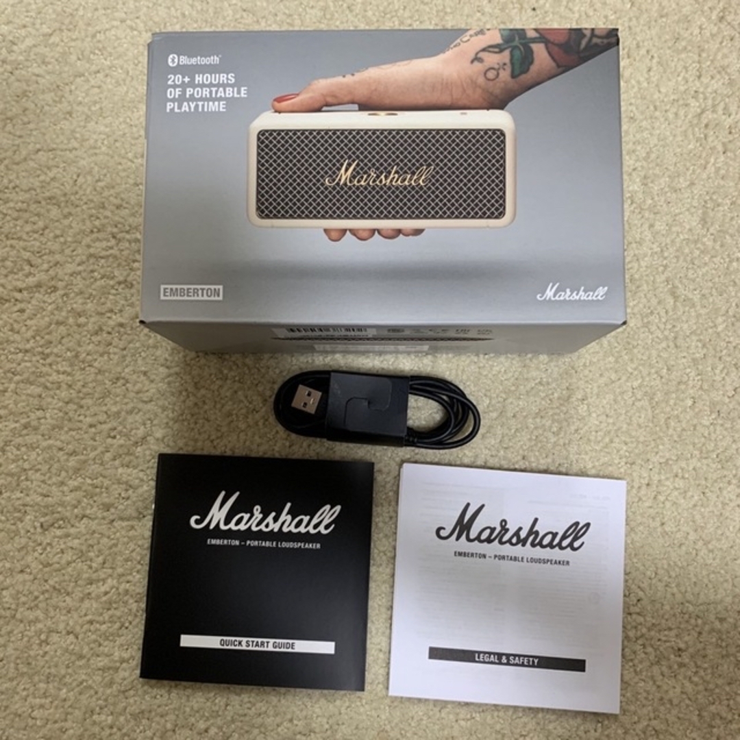Marshall Emberton クリーム ワイヤレススピーカー オーディオ機器 Marshall Emberton クリーム ワイヤレススピーカー オーディオ機器