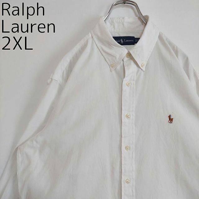のぼり「リサイクル」 ラルフローレン BD 無地半袖シャツ 2XL ホワイト