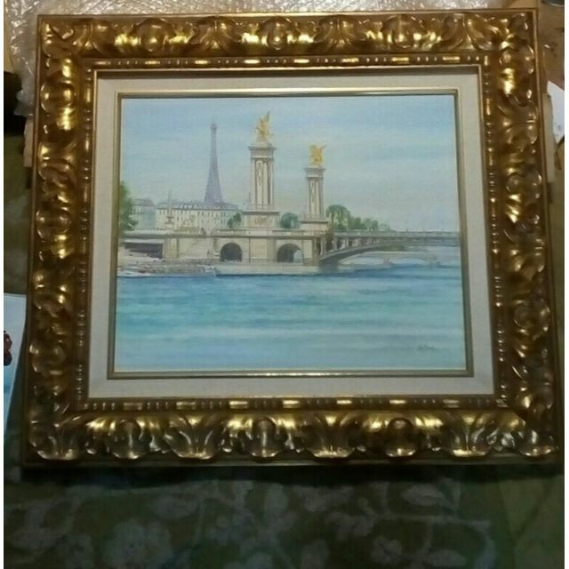 美術品/アンティークラフルスキー　パリのアレクサンドル3世橋」6F真作油彩　版画の巨匠展選出最終値下