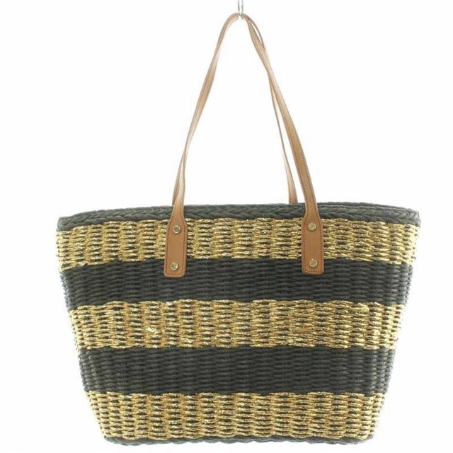 美品☆Tory Burch トリーバーチ かごバッグ ストローバッグ グリーン-