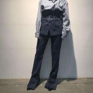 トーガプルラ(TOGA PULLA)のWOOL CHECK VENT PANTS(カジュアルパンツ)