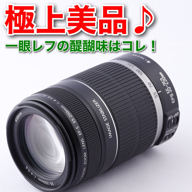 172☆EF-S 55-250mm☆CANONキヤノン☆手ぶれ補正付き - レンズ(ズーム)