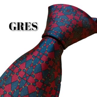 グレ(GRES)の★GRES★　グレ　レッド系　総柄　日本製(ネクタイ)