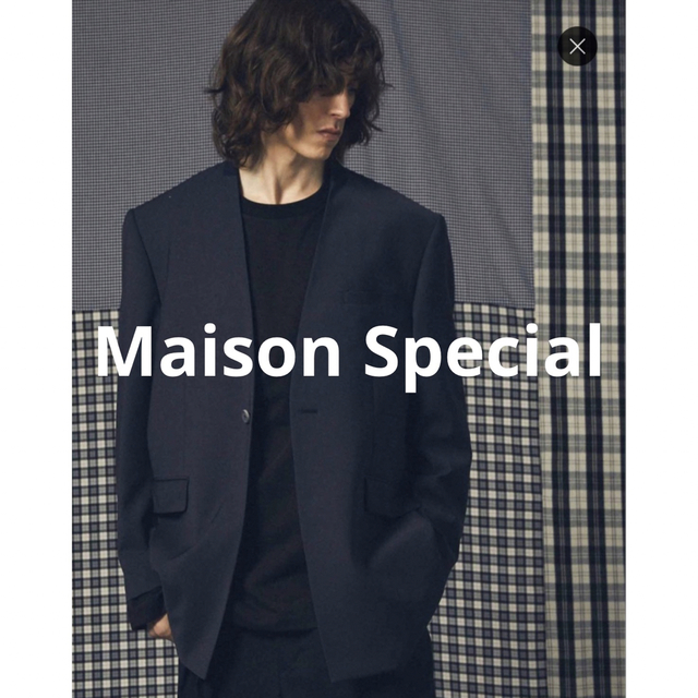 ウール オーバーショルダー ノーカラージャケットMAISON SPECIAL