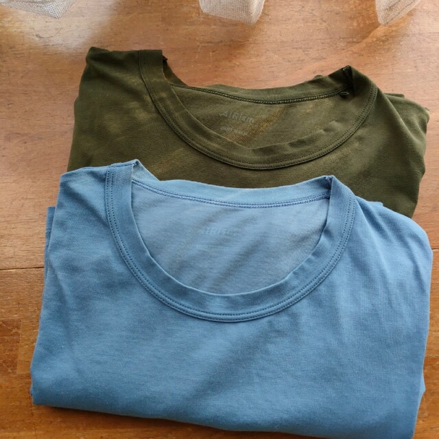 UNIQLO(ユニクロ)のユニクロ　エアリズムコットン　クルーネックTシャツ 2枚 メンズのトップス(Tシャツ/カットソー(半袖/袖なし))の商品写真