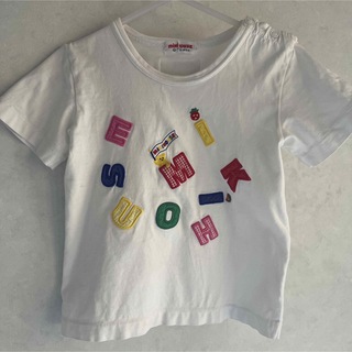 ミキハウス(mikihouse)のミキハウス　ベビー　キッズ　刺繍Tシャツ　白　90-100cm 日本製(Tシャツ/カットソー)