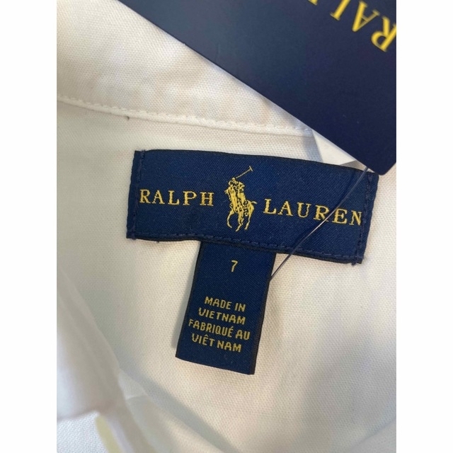 Ralph Lauren(ラルフローレン)の⭐︎未使用⭐︎ 女の子　ラルフローレン  半袖白シャツ120cm キッズ/ベビー/マタニティのキッズ服女の子用(90cm~)(Tシャツ/カットソー)の商品写真