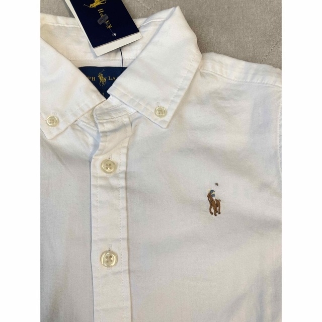 Ralph Lauren(ラルフローレン)の⭐︎未使用⭐︎ 女の子　ラルフローレン  半袖白シャツ120cm キッズ/ベビー/マタニティのキッズ服女の子用(90cm~)(Tシャツ/カットソー)の商品写真