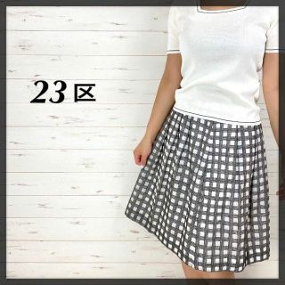 ニジュウサンク(23区)の23区 ニジュウサンク スクエアネック 半袖 カットソー 無地 38(Tシャツ(半袖/袖なし))