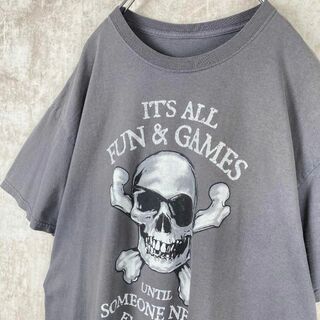 ディズニー(Disney)のUSA古着 ディズニー Tシャツ パイレーツオブカリビアン スカル グレー XL(Tシャツ/カットソー(半袖/袖なし))