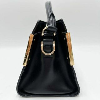 ZANCHETTI ハンドバッグ 2way 自立型 本革レザー ゴールド金具 黒