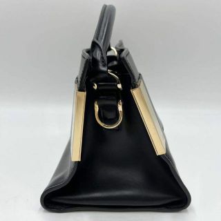 ZANCHETTI ハンドバッグ 2way 自立型 本革レザー ゴールド金具 黒
