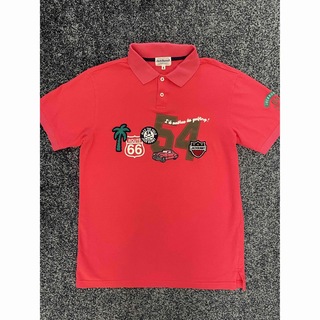 ジャックバニー(JACK BUNNY!!)のジャックバニー　ゴルフウェア　半袖　ポロシャツ　ワッペン　刺繍　ロゴ　サイズ6(ウエア)
