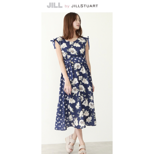 JILLSTUART - ジルスチュアート、ネイビー花柄ワンピース。の通販 by