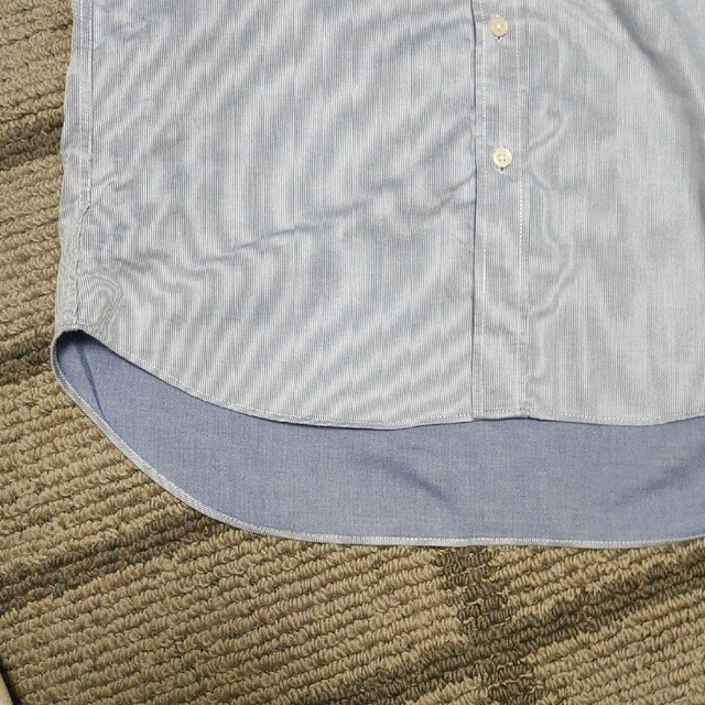 しまむら(シマムラ)のボタンダウンシャツ Ｍサイズ ストライプ ブルー メンズのトップス(シャツ)の商品写真