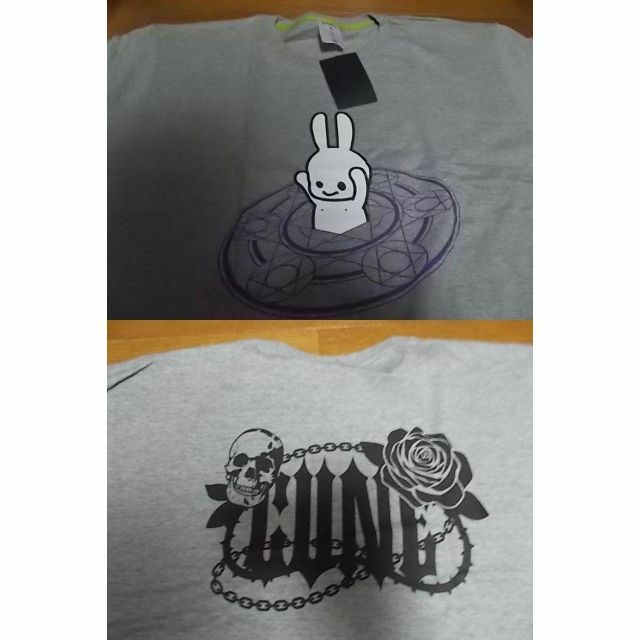 新品 cune キューン うさぎ 魔法陣 Tシャツ XL グレー ドクロ - T