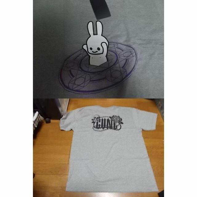 新品 cune キューン うさぎ 魔法陣 Tシャツ XL グレー ドクロ - T