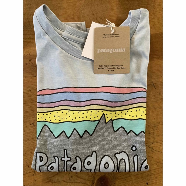 patagonia(パタゴニア)の新品未使用　パタゴニアベビーTシャツ　5T キッズ/ベビー/マタニティのキッズ服女の子用(90cm~)(Tシャツ/カットソー)の商品写真