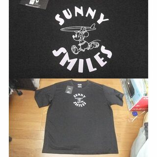 ディズニー(Disney)のジャージ素材 Tシャツ 3L 新品 ディズニー disney ミッキー 黒(Tシャツ/カットソー(半袖/袖なし))
