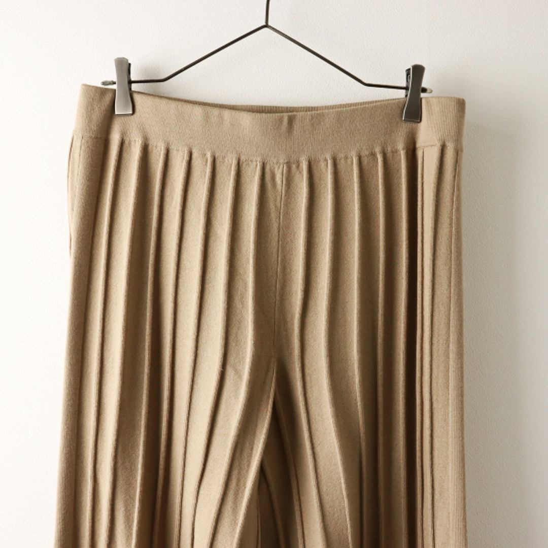 theory(セオリー)の美品 2021SS Theory セオリー EMPIRE WOOL WIDE RIB PANT ワイドリブパンツ L/ベージュ ウール【2400013357913】 レディースのパンツ(カジュアルパンツ)の商品写真