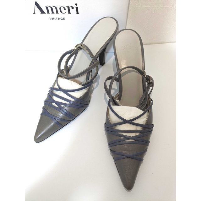 Ameri アメリ Lサイズ✨リアルレザー レースアップ ミュール ...