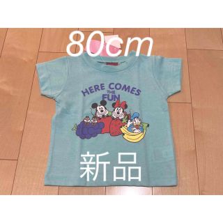 ディズニー(Disney)の新品　80cm  ミッキー&ミニー　半袖Tシャツ(Ｔシャツ)